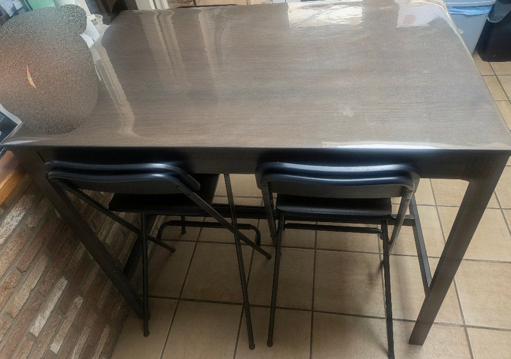 Bartafel met 4 stoelen., Huis en Inrichting, Ophalen, Gebruikt