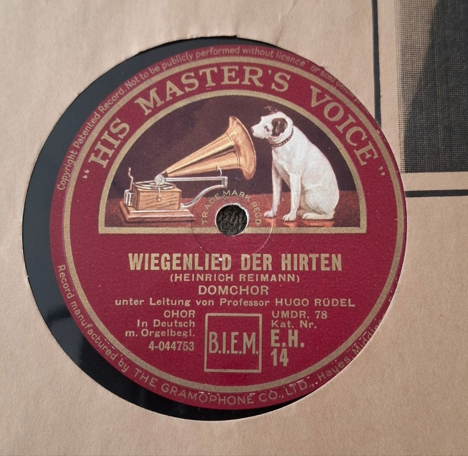 Domchor - Stille Nacht / Wiegenlied Der Hirten (HMV), Ophalen