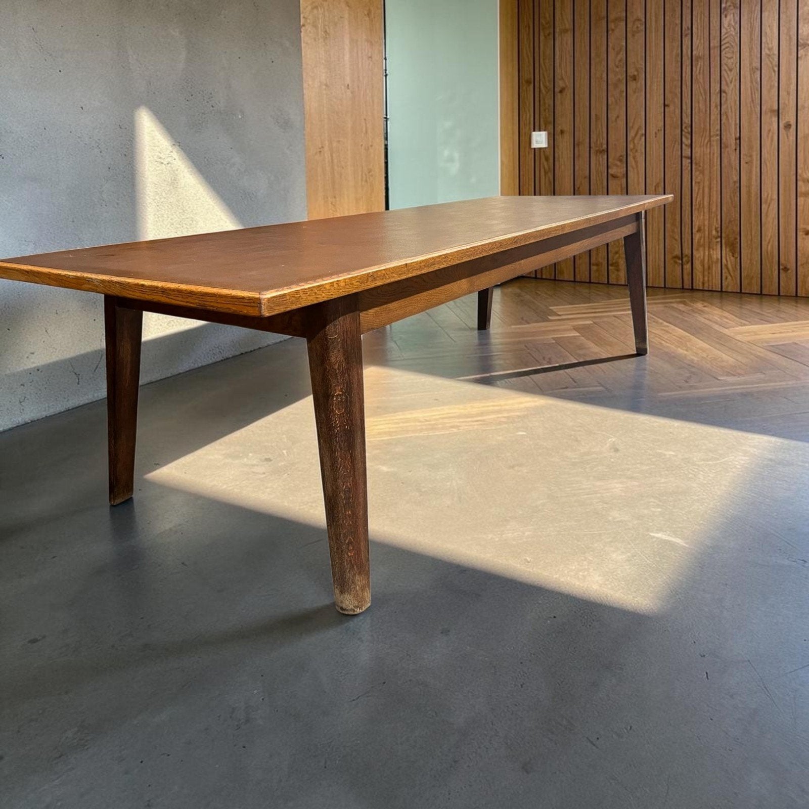 Vintage XL houten tafel / eettafel, Antiek en Kunst, Ophalen
