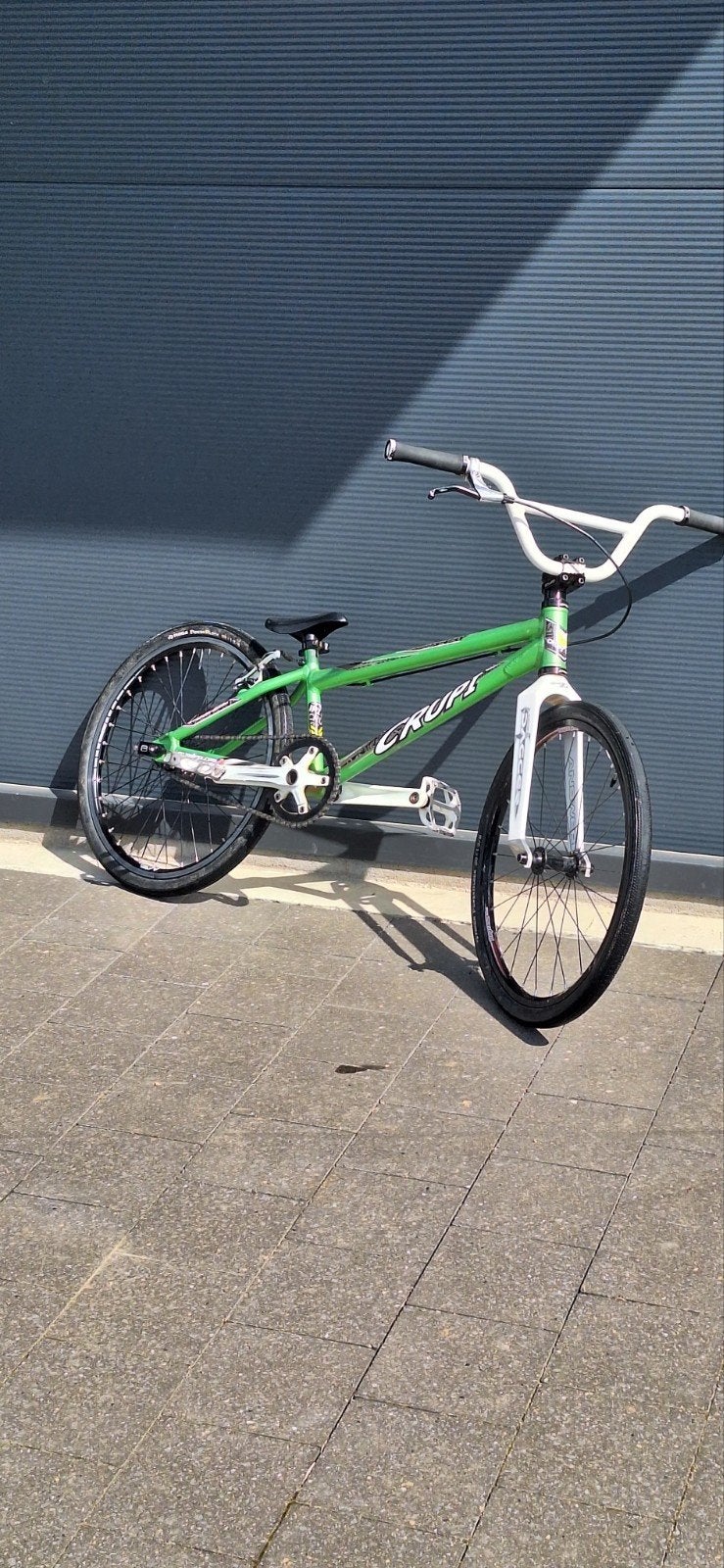 crupi expert xl - carbon voorvork - kleur groen/wit, Vélos & Vélomoteurs, Enlèvement, Frein sur jante