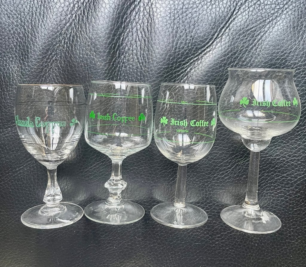 4 Vintage Irish coffee glaasjes, Ophalen of Verzenden, Gebruikt, Bierglas
