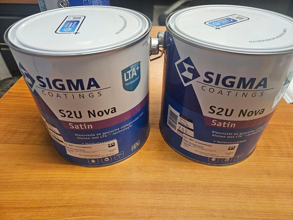 Sigma S2U Nova Satin verf, Doe-het-zelf en Bouw, Ophalen, 5 tot 10 liter, Wit, Nieuw