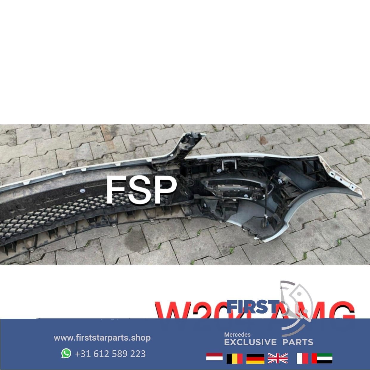 W204 FACELIFT AMG Voorbumper COMPLEET Mercedes C Klasse 2010, Gebruikt, -, Voor, Ophalen of Verzenden