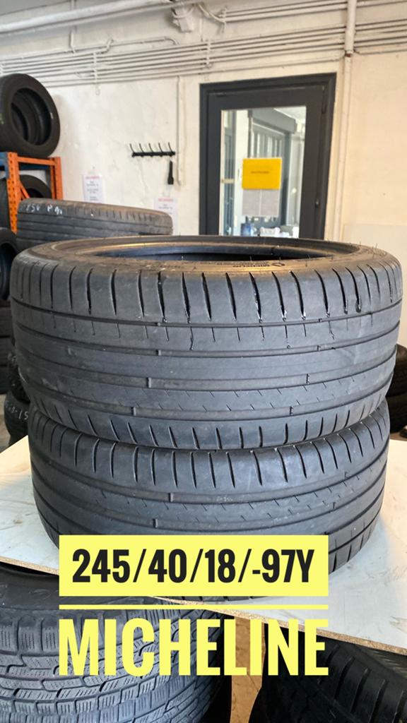 245/40/18-97y merk micheline met monteren per stuk 70 eur, Enlèvement, Comme neuf