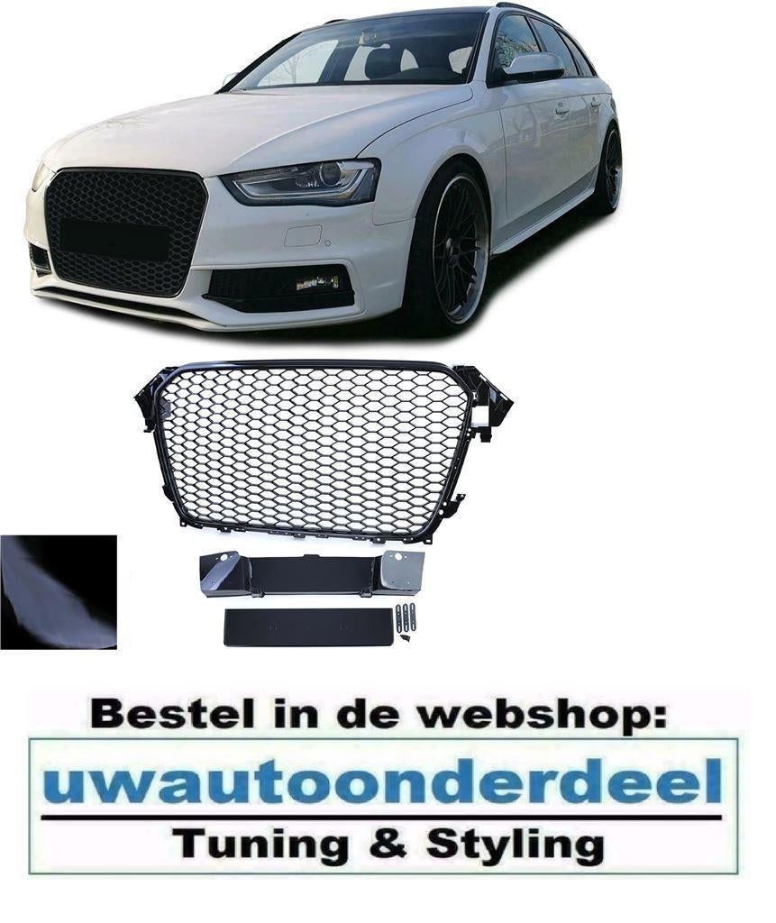 Grill Zonder Embleem Glans Zwart Honingraat Voor Audi A4 B8., Verzenden