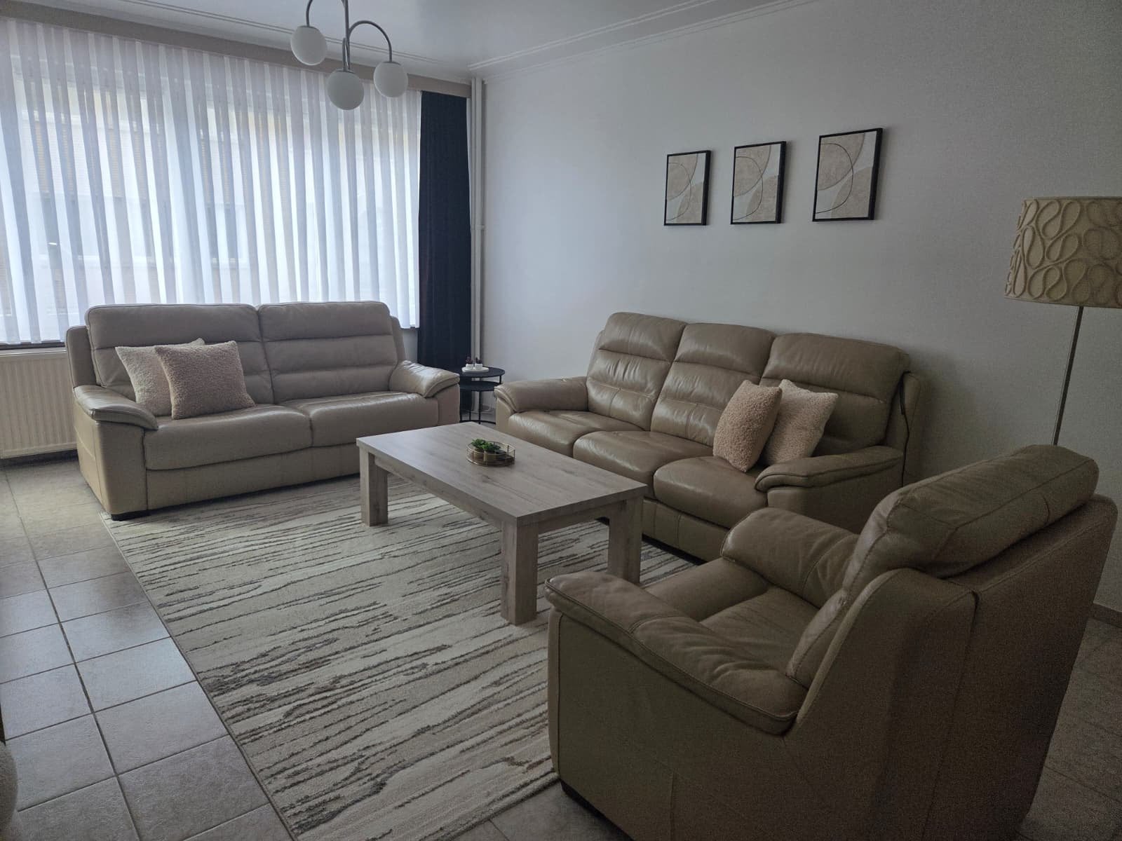Salon complet en CUIR, Maison & Meubles, Banc droit, Enlèvement, Utilisé, Cuir