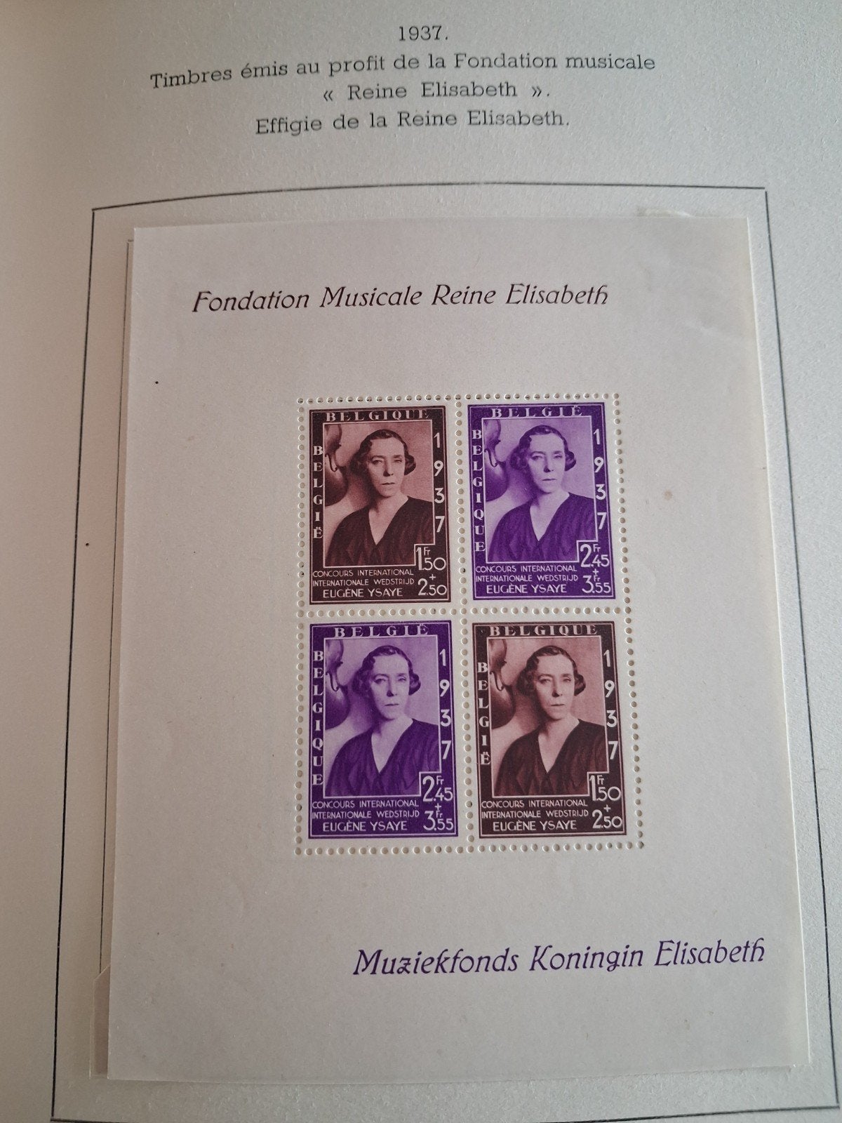 Feuillet 1937 effigie de la Reine Elisabeth, Enlèvement ou Envoi