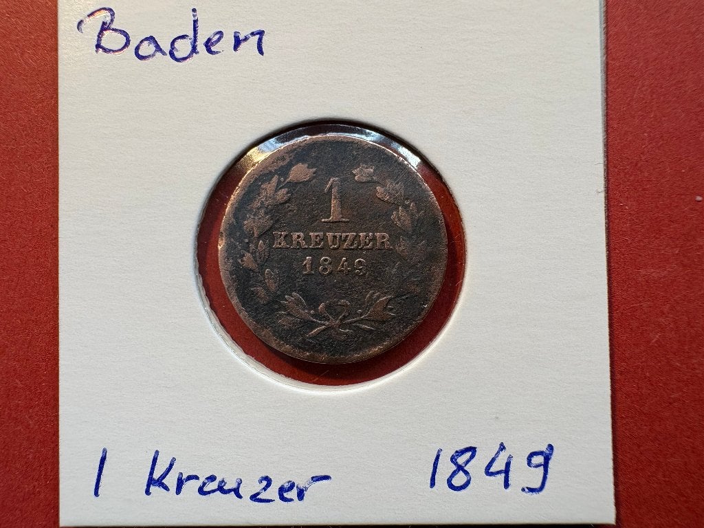 Allemagne Baden - 1 Kreuzer - 1849 (#339#), Enlèvement ou Envoi, Allemagne, Monnaie en vrac