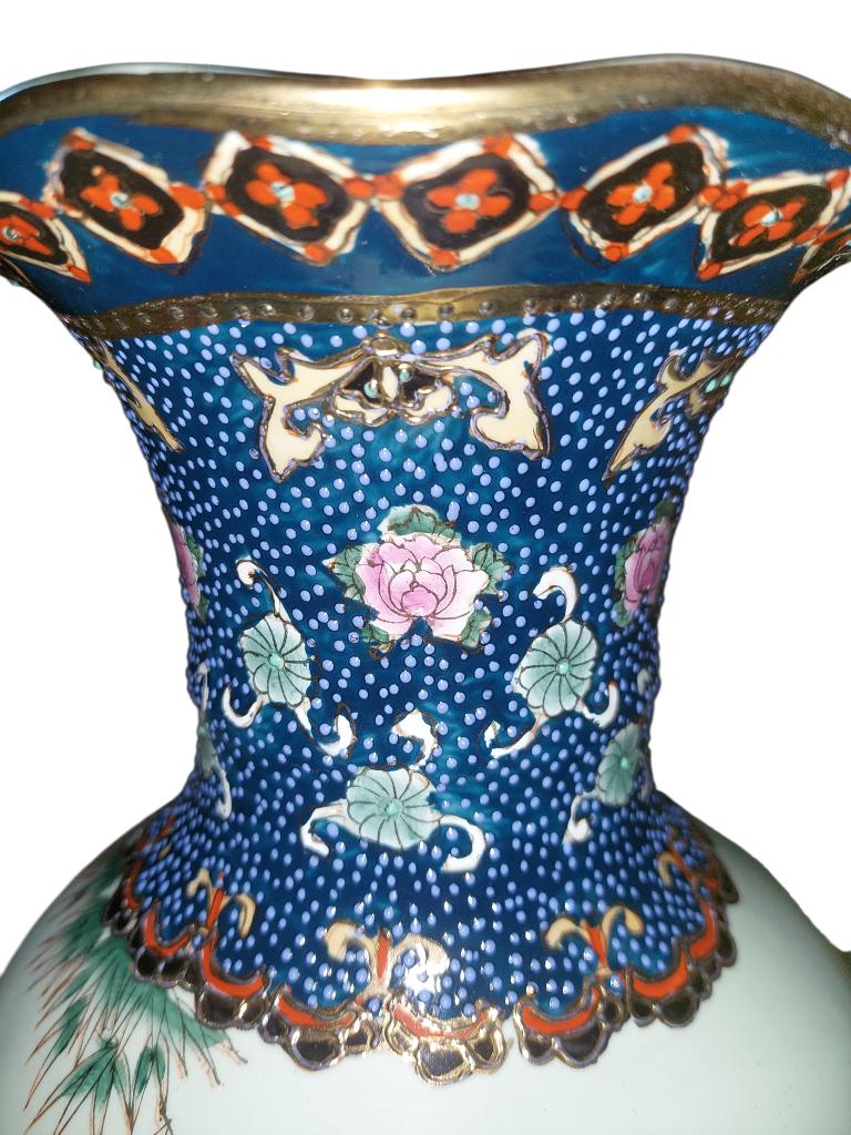 Handbeschilderde Oosterse Vaas (40 cm) – Perfecte staat, Antiek en Kunst, Antiek | Vazen, Ophalen