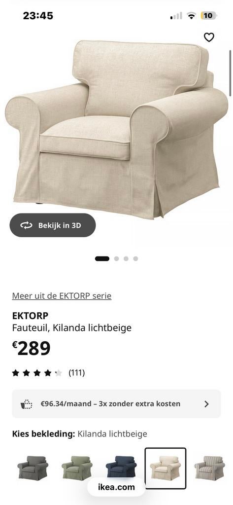 Zetel ikea zonder hoes, Ophalen, Zo goed als nieuw