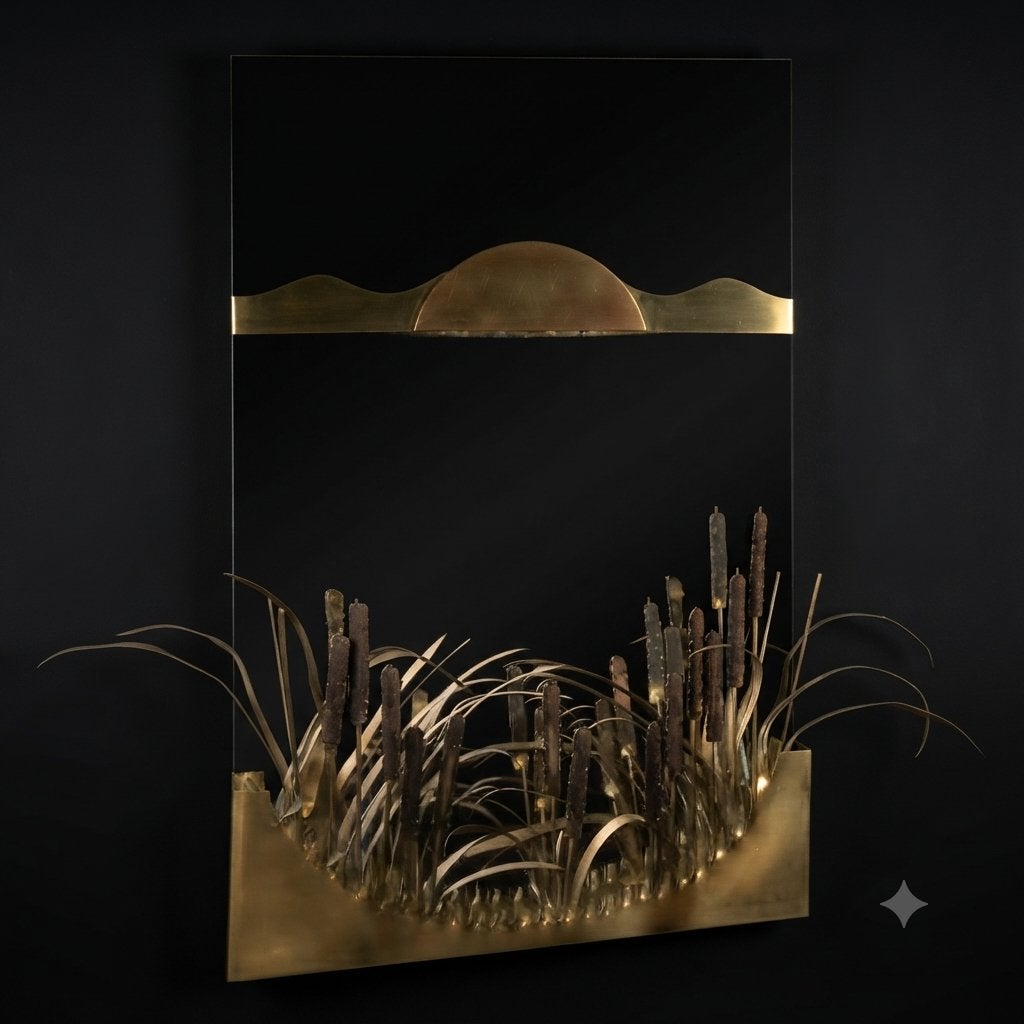 Miroir  Brutaliste  Laiton Cuivre daniel  D'Haeseleer,, Enlèvement, Cuivre