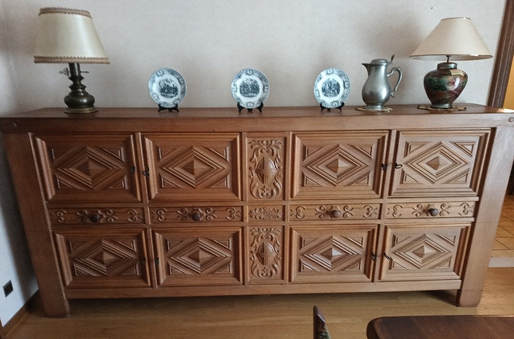 massief eiken eetkamer in zware kwaliteit, Huis en Inrichting, Complete eetkamers, Gebruikt, 4 tot 6 stoelen, Ophalen