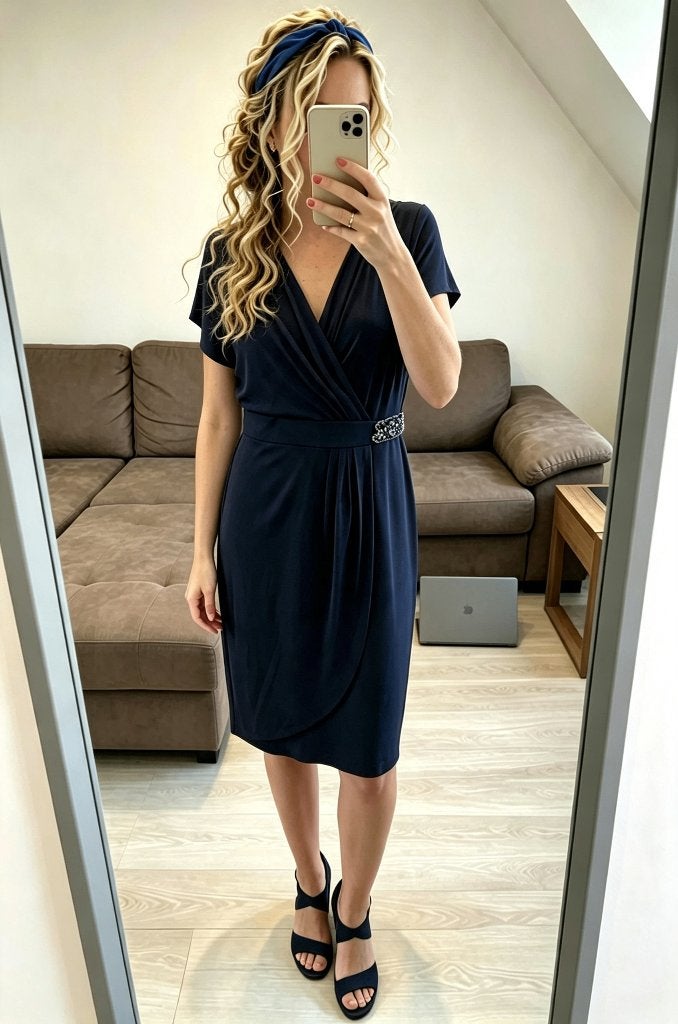 Prachtige jurk maat 46, Neuf, Taille 46/48 (XL) ou plus grande, Bleu, Sous le genou