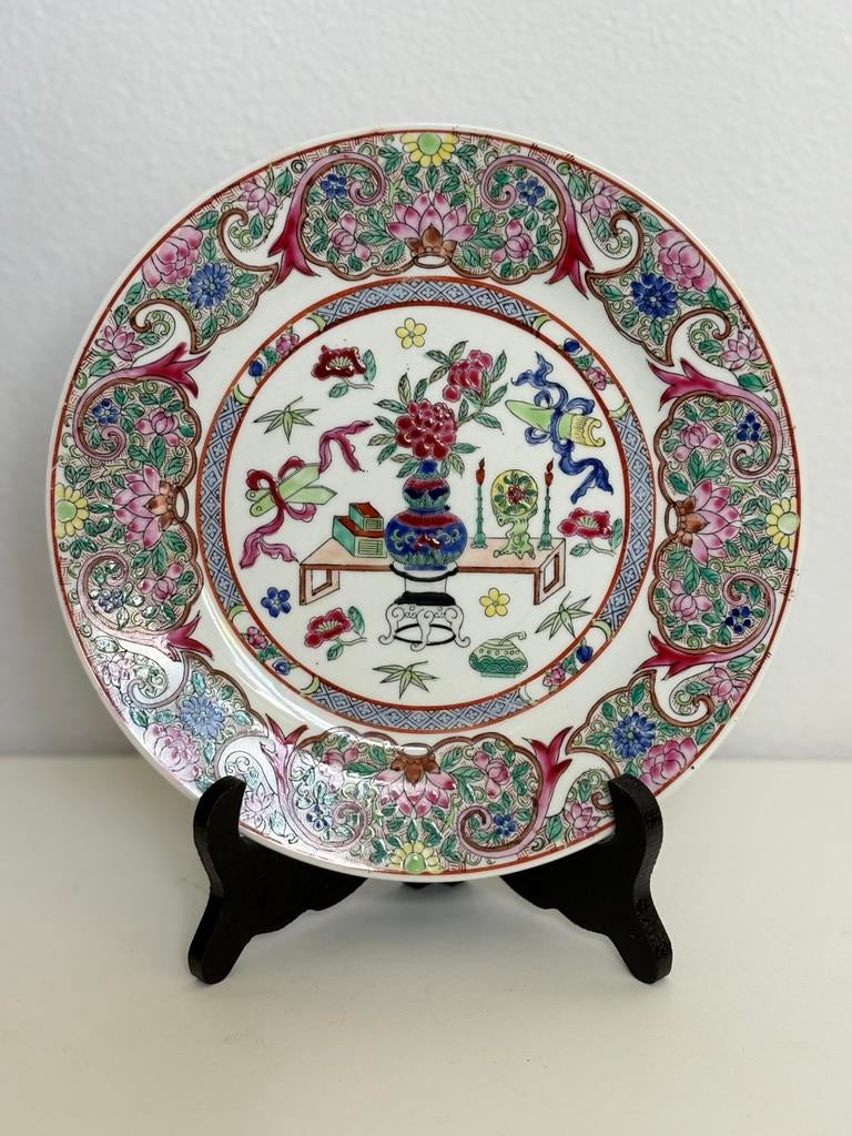 Prachtig Vintage Chinees Famille Rose 'Hundred Antiques', Antiek en Kunst, Antiek | Keramiek en Aardewerk, Ophalen of Verzenden