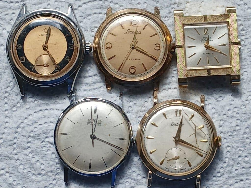 Lot de 5 montres homme  1960's, Enlèvement ou Envoi