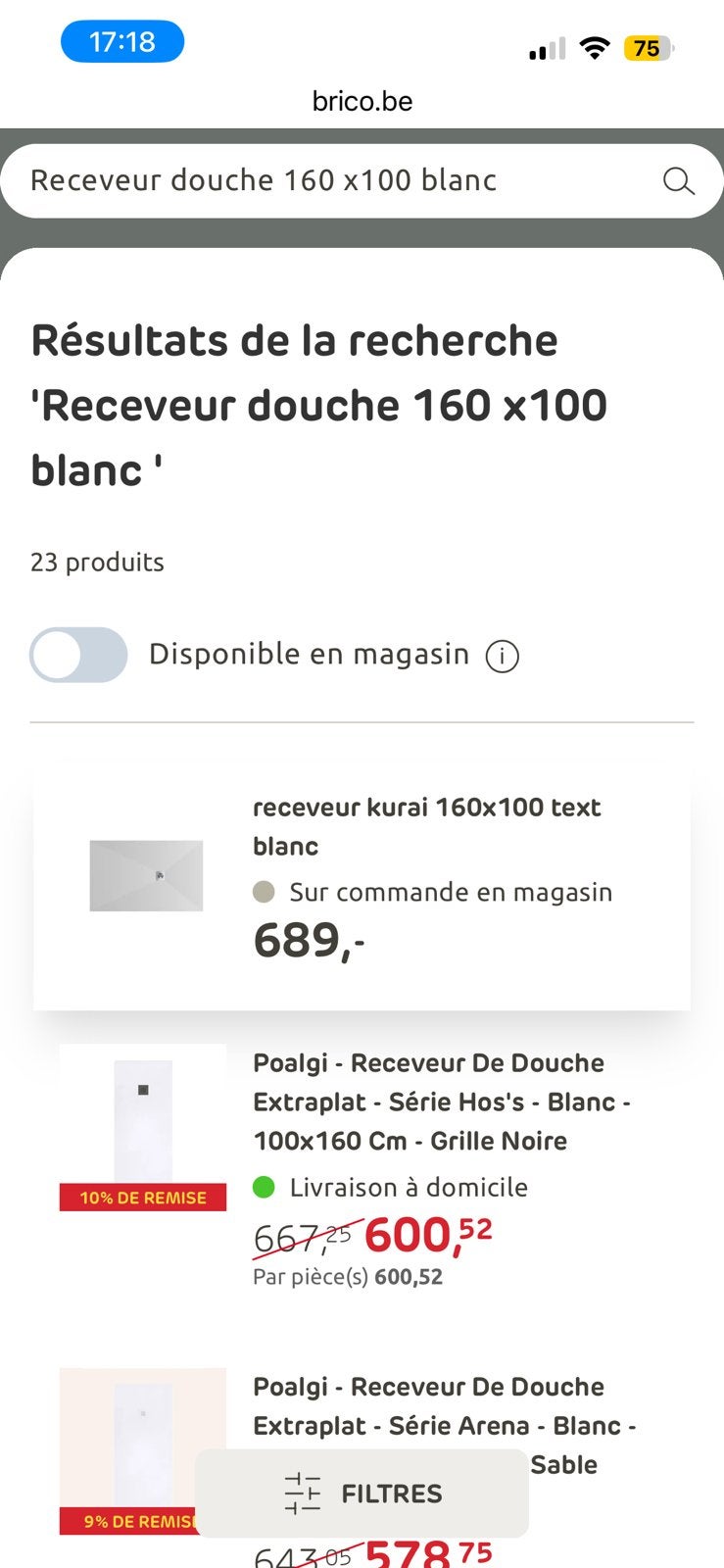 Receveur de douche 160x100 dans son emballage, Enlèvement, Neuf, Autres types