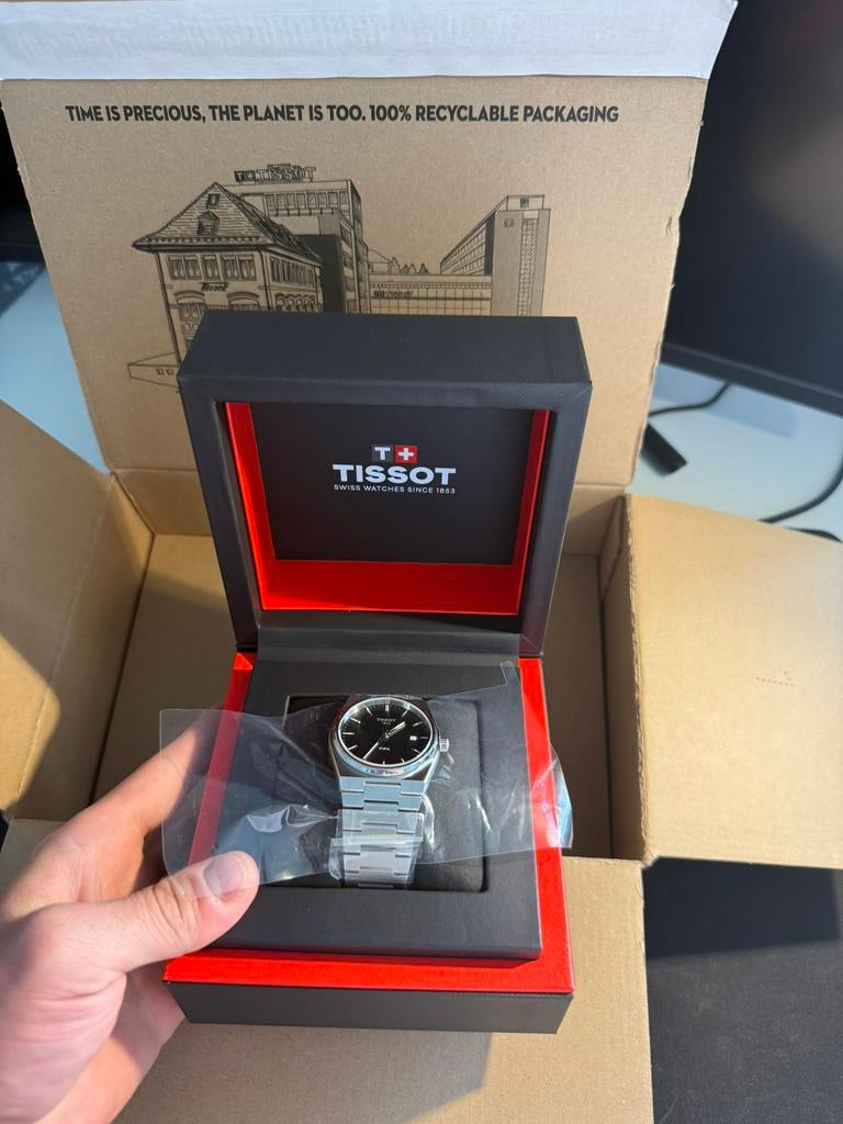 Montre Tissot PRX 40mm noir, Bijoux, Sacs & Beauté, Enlèvement ou Envoi, Comme neuf