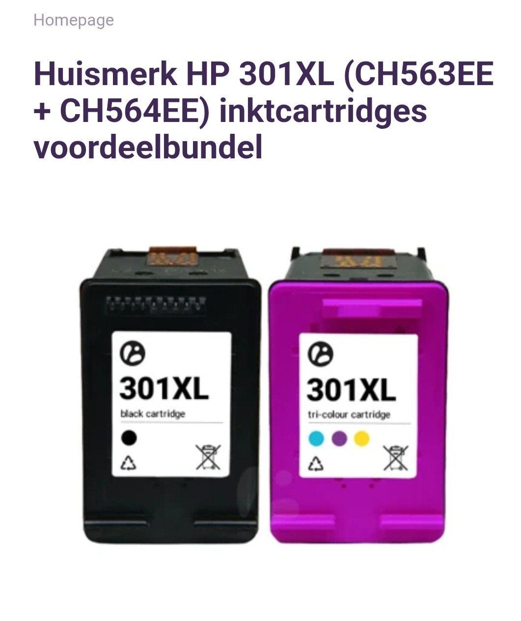 inktpatronen voor HP 301 XL voordeel bundel, Ophalen, Nieuw, Cartridge, Huismerk HP