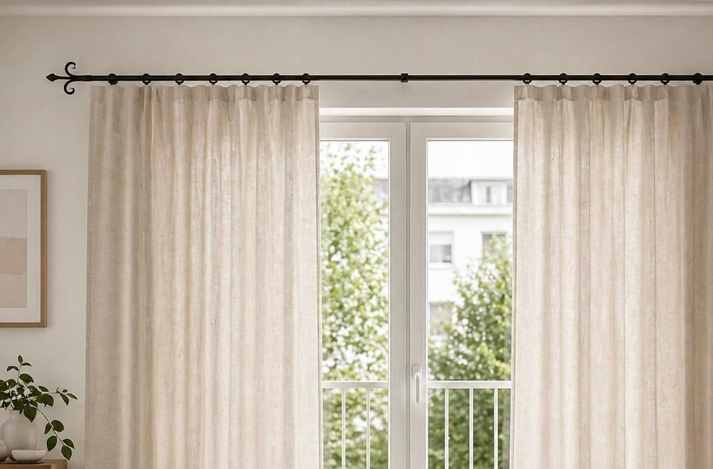 Ikea donkerbruine gordijnstang, Ophalen, Zo goed als nieuw, Bruin