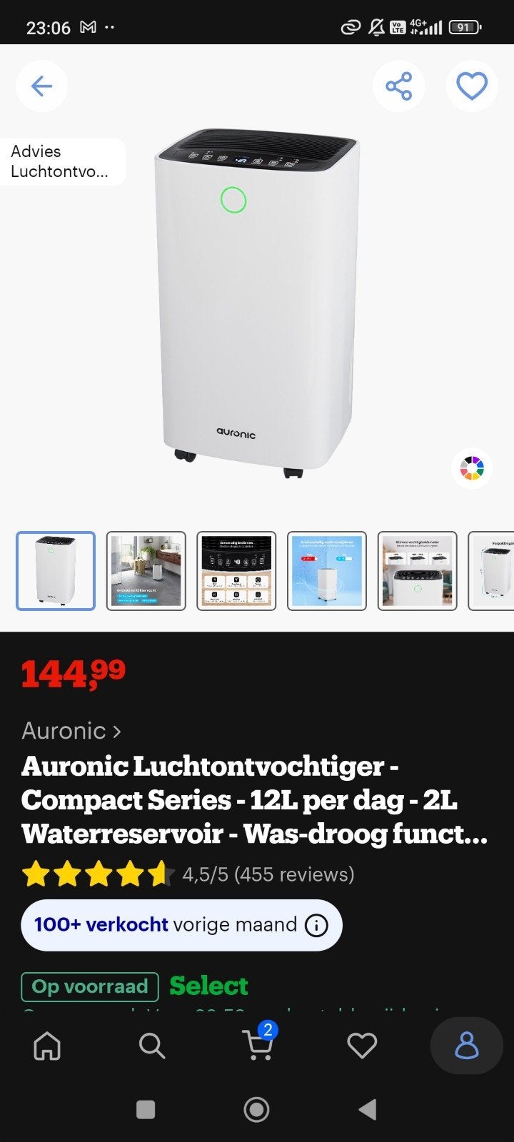 Auronic luchtontvochtiger ,aankoop november 2024, Elektronische apparatuur, Ophalen