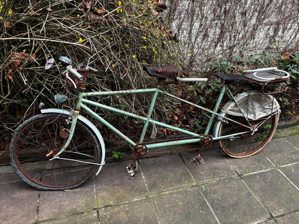 Vintage tandem fiets Albatros - restauratieproject decoratie, Fietsen en Brommers, Ophalen, Gebruikt