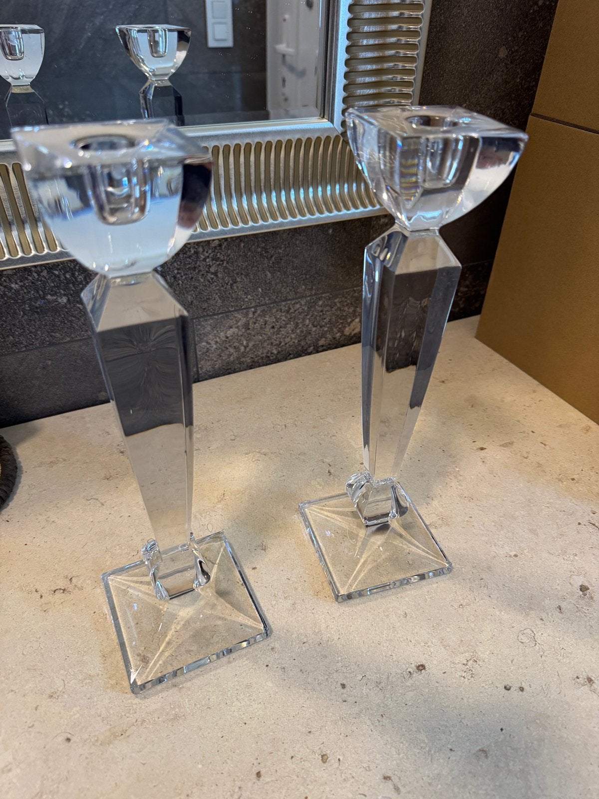 Bougeoir en cristal de bohème, Enlèvement, Cristal