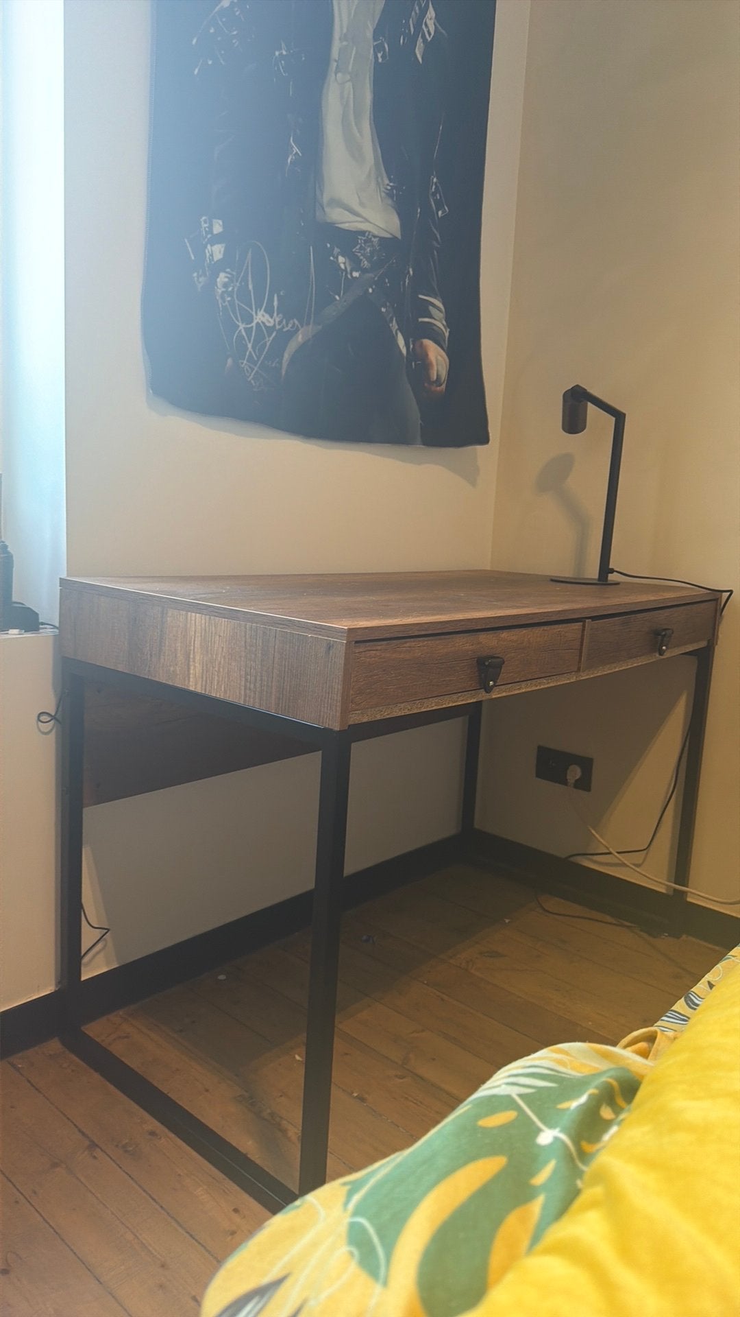 Donkerbruin met zwarte bureau (Weba), Maison & Meubles, Démontable, Autres marques, Bureau d'écolier, 120 cm