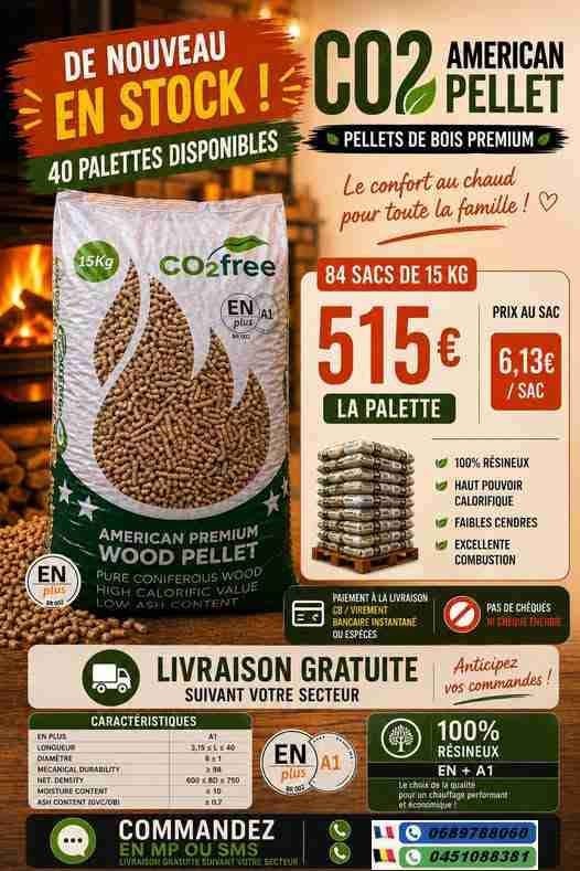 Palettes de Pellets 100 % résineux. Paiement à la livraison, Verzenden