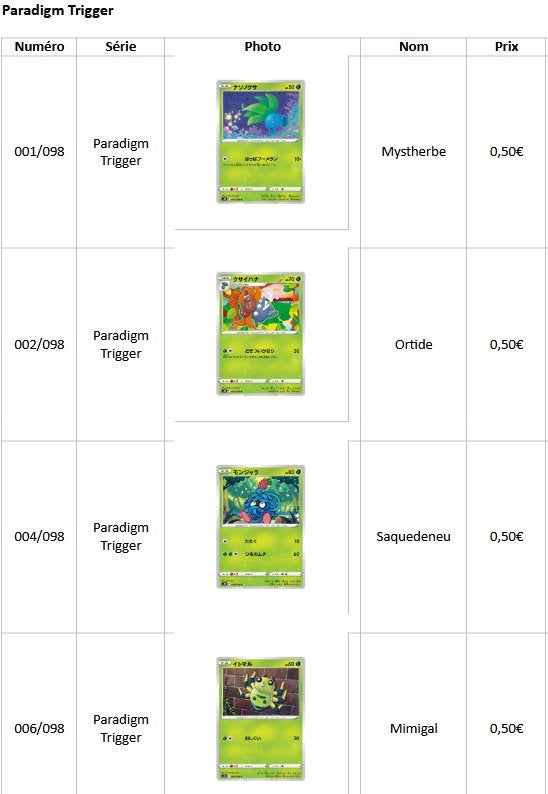 Cartes Pokémon Paradigm Trigger (japonaises), Enlèvement, Comme neuf, Plusieurs cartes