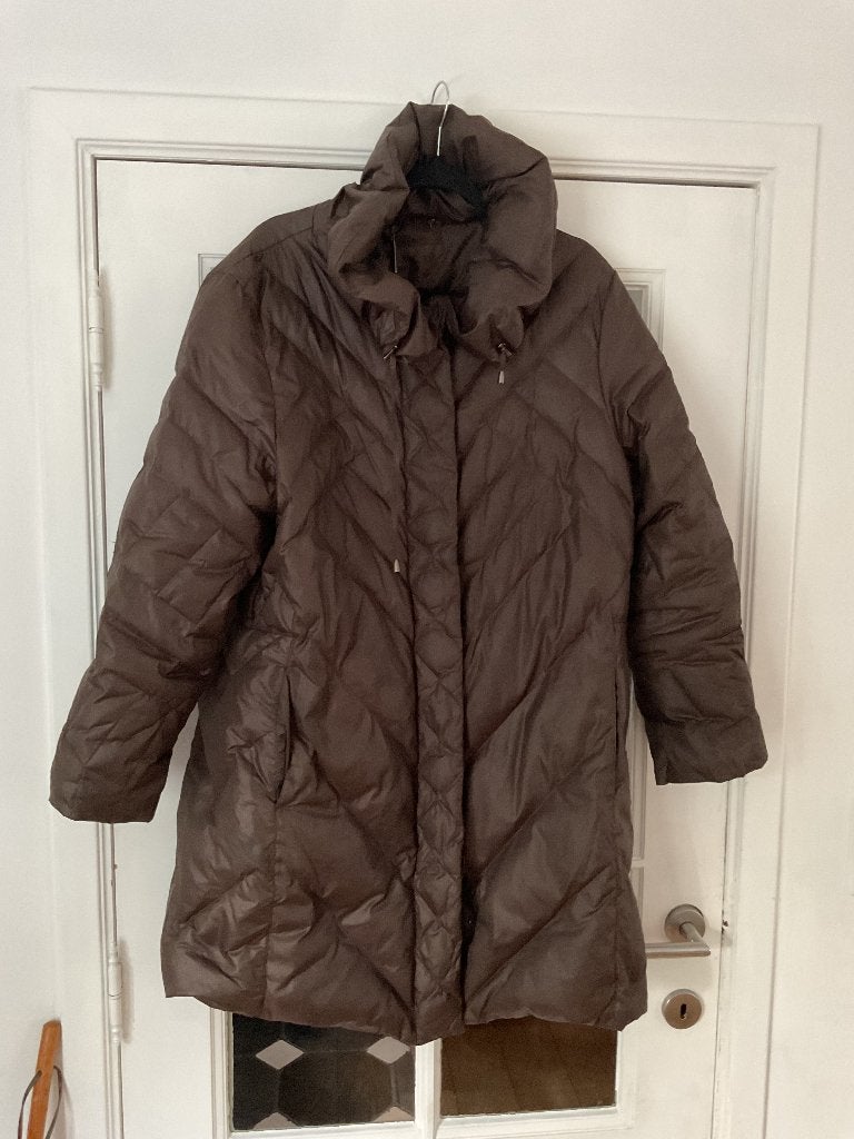Damesjas DEVERNOIS, prachtige lange donsjas, bruin, maat 3, Kleding | Dames, Jassen | Winter, Bruin, Maat 46/48 (XL) of groter