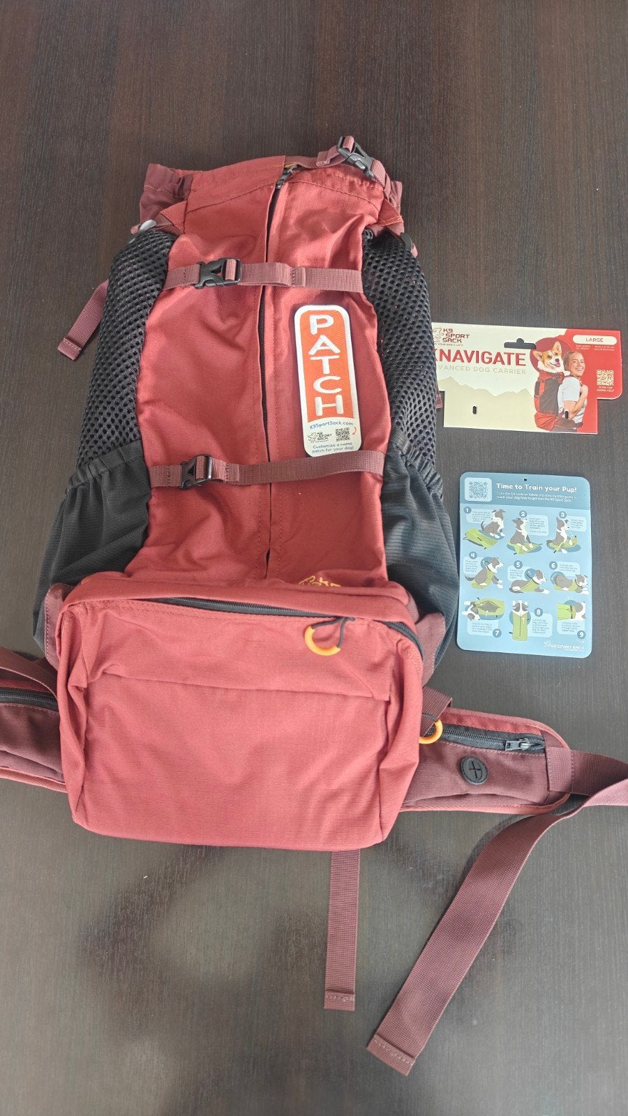 K9 Sport Snack Knavigate hondenrugzak, Ophalen of Verzenden, Zo goed als nieuw, Rood, Rugtas