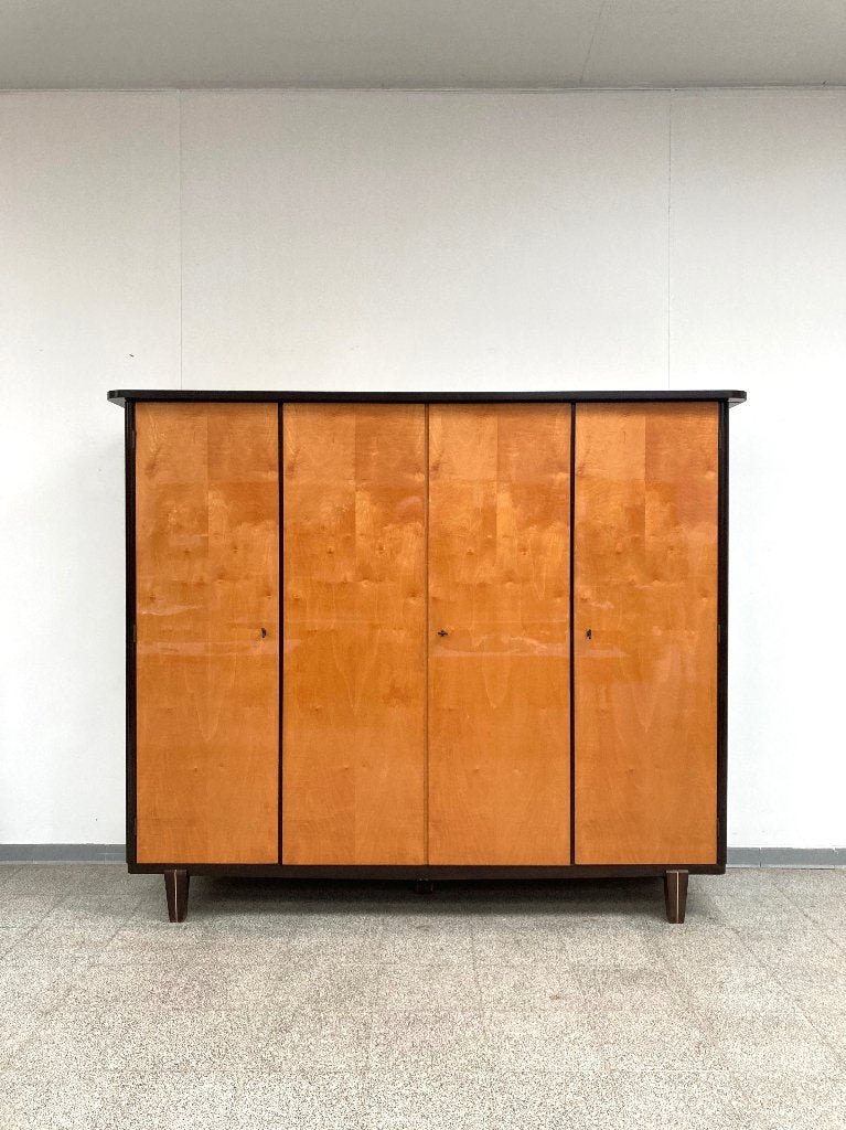 Vintage mid-century kleerkast 1950's, Huis en Inrichting, Ophalen, Met deur(en), Gebruikt, 200 cm of meer