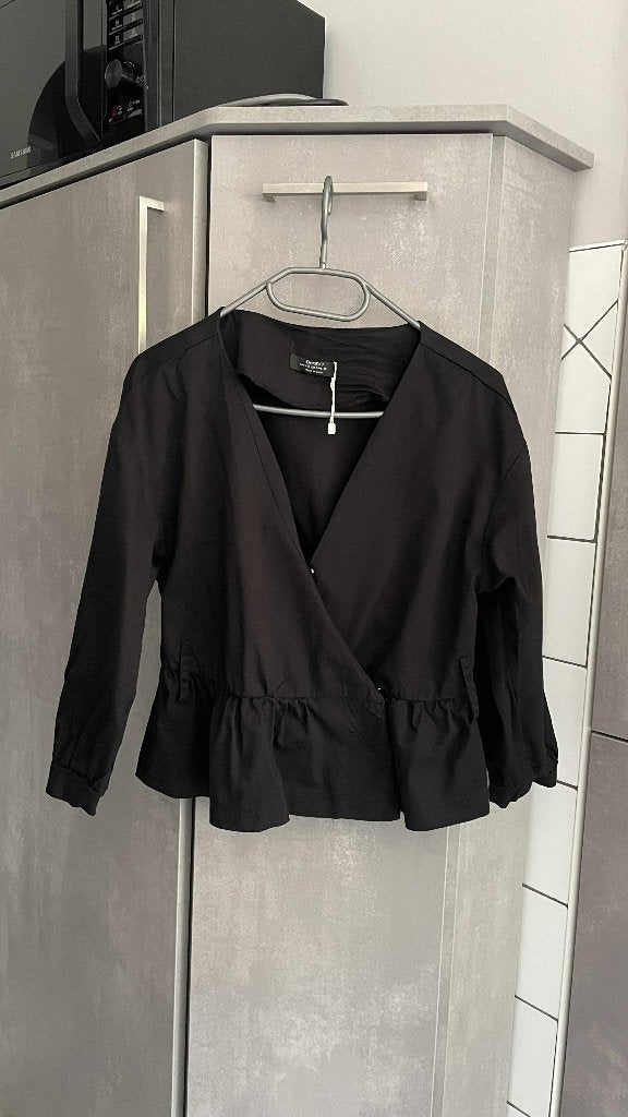 BERSHKA zwart SHIRT met lange mouwen S, Kleding | Dames, Blouses en Tunieken, Zwart, Zo goed als nieuw, Maat 36 (S), Bershka