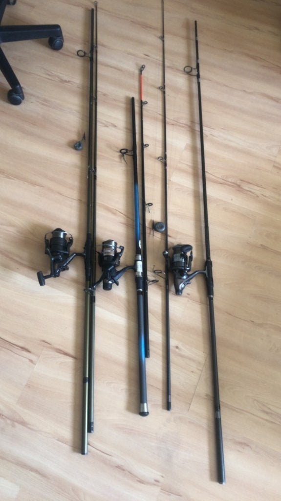 3 karper hengels compleet met draagtas, Watersport en Boten, Hengelsport | Karpervissen, Ophalen, Zo goed als nieuw, Complete set