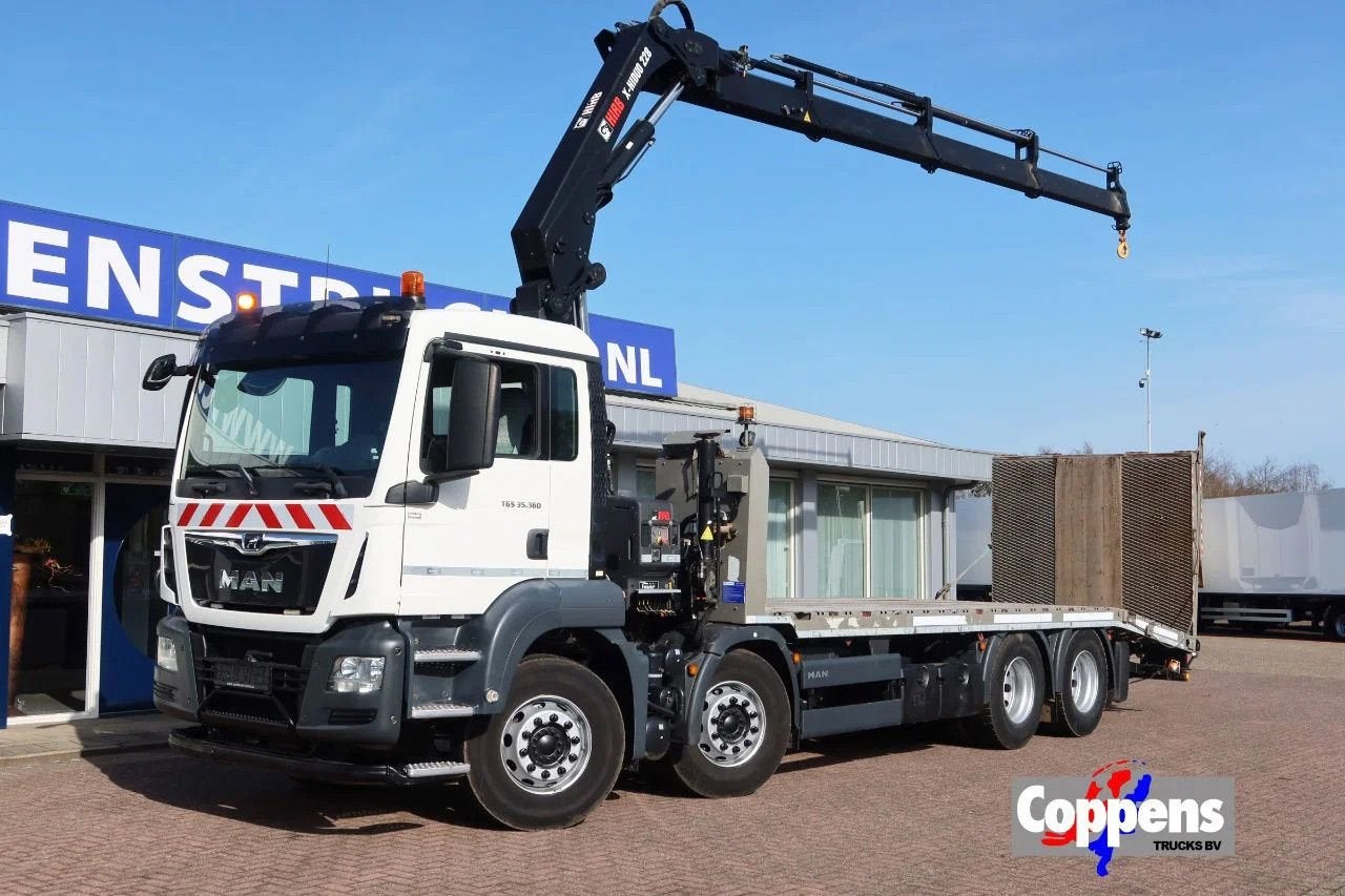 MAN TGS 35.360 8x2 Oprijvrachtwagen + Hiab 228 E3, Auto's, Vrachtwagens, Automaat, MAN, Wit, Bedrijf
