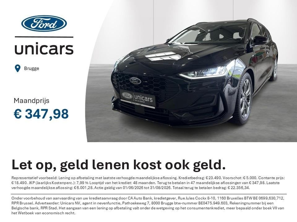 Ford Focus 1.0 EcoBoost MHEV 114kW ST-Line AUTOMAAT, Auto's, Ford, Bedrijf, Te koop, Focus, Airbags, Bluetooth, Bochtverlichting