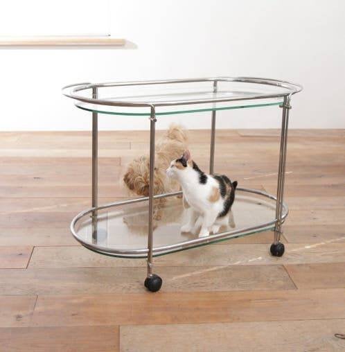 Gallotti Radice serveerwagen trolley chroom glas, Ophalen, Gebruikt