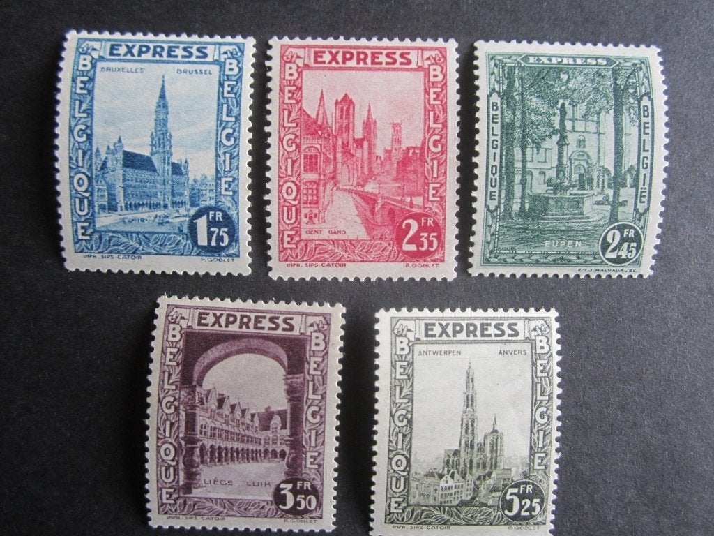 Timbres Belgique - N292C à 292G (x) - 12,50Eur, Autre, Trace d'autocollant, Enlèvement ou Envoi, Non oblitéré