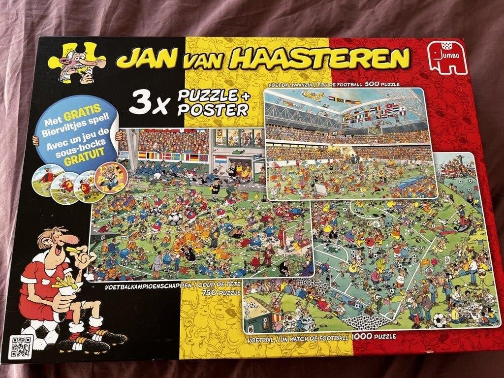 3 puzzels Jan van Haasteren voetbal, Hobby en Vrije tijd, Denksport en Puzzels, Verzenden, Meer dan 1500 stukjes, Zo goed als nieuw