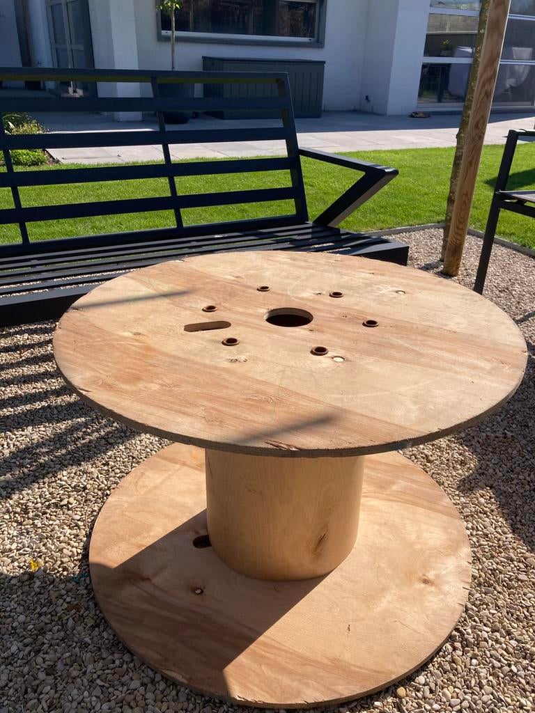 Kabelspoel als bijzettafel of tafel prijs vanaf 10 euro, Ophalen, Gebruikt, Hout, Bijzettafel