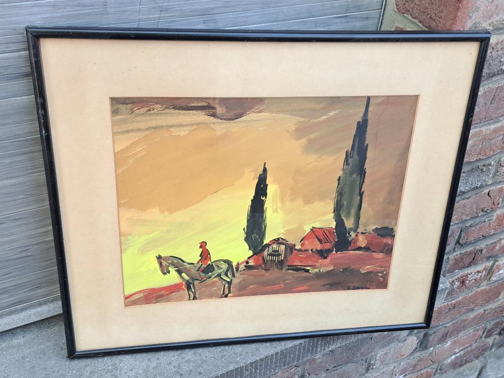 gouache signe rostislas loukine, Enlèvement ou Envoi