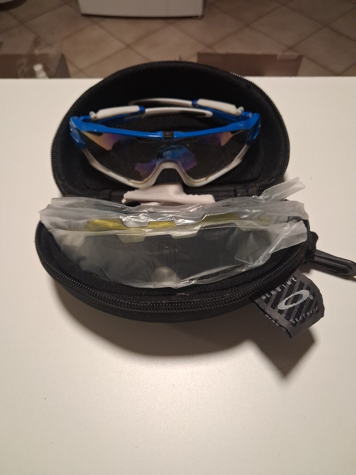 koersbril  Oakley met covers, Fietsen en Brommers, Ophalen