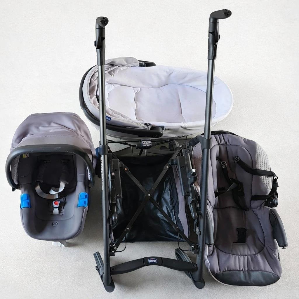Poussette 3 en 1 Chicco (Landeau+Maxi Cosi+poussette), Enfants & Bébés, Poussettes & Combinaisons, Autres marques, Poussette combi