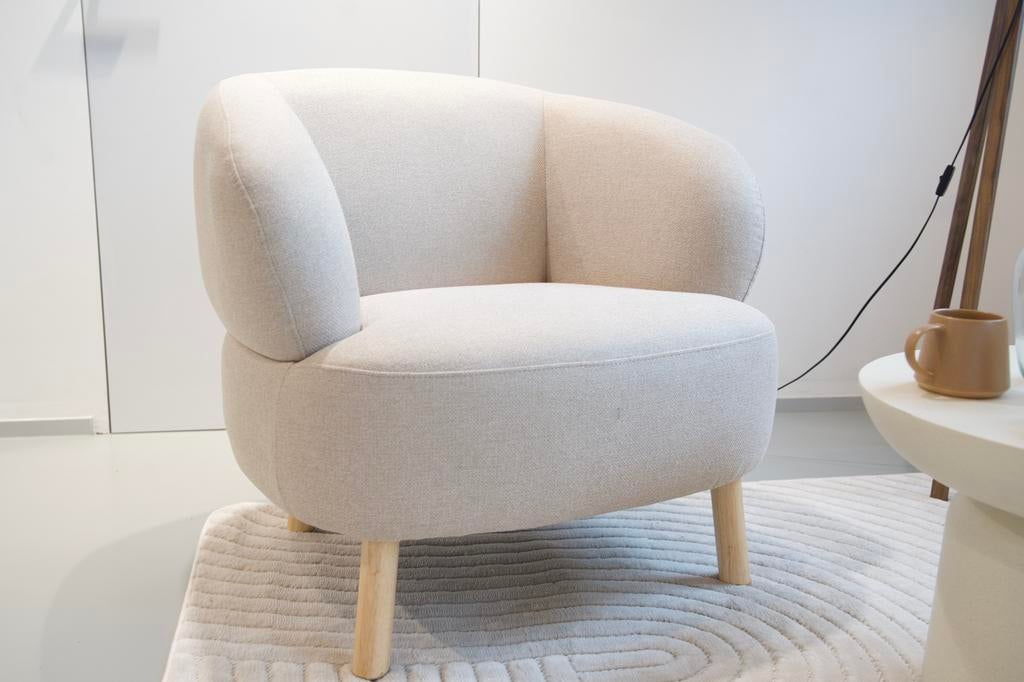 Beige fauteuil / zetel, Ophalen, Zo goed als nieuw