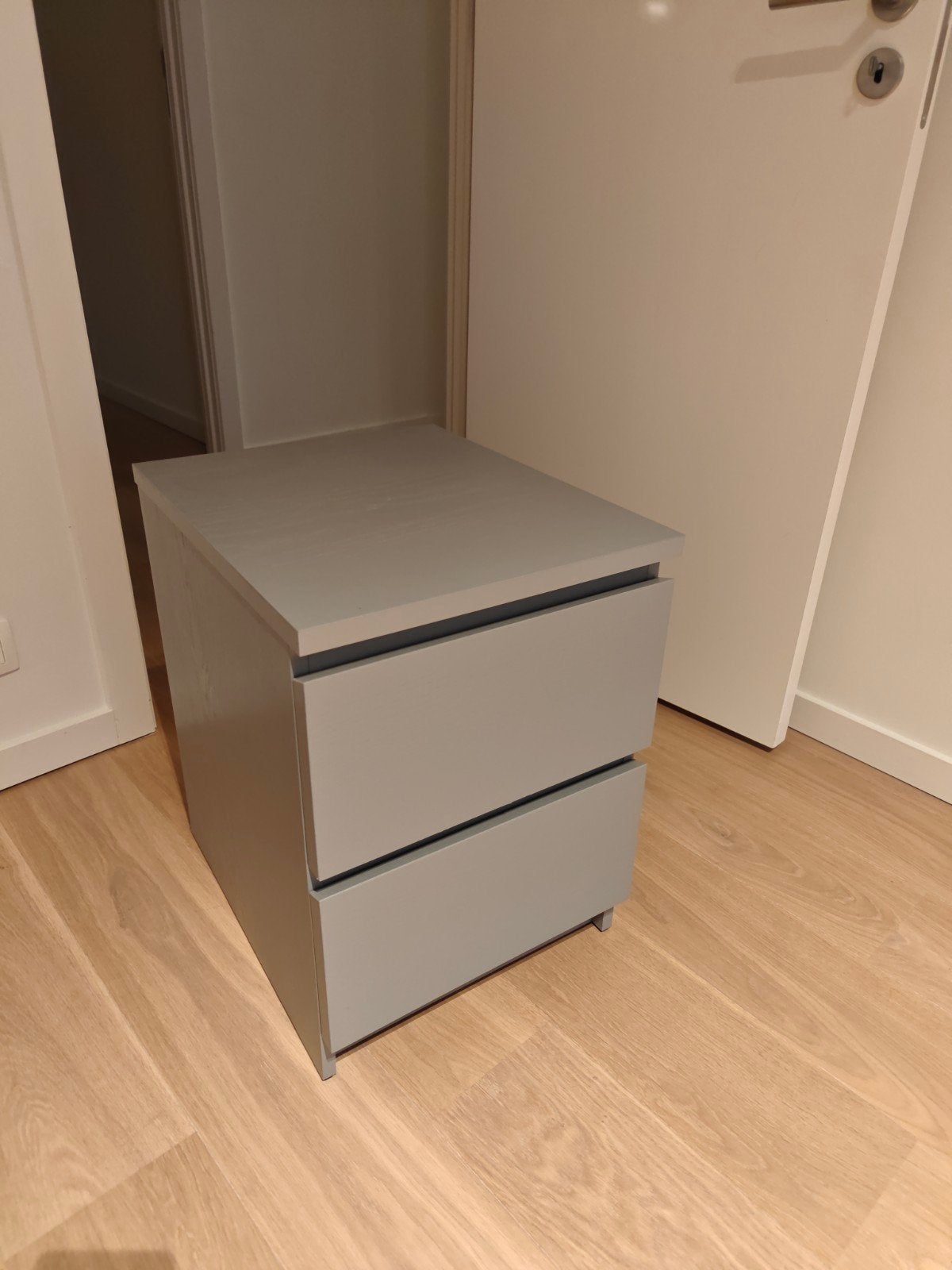 Ikea Malm dressoir met 2 laden, grijs, 40x55 cm, Huis en Inrichting, Ophalen, Zo goed als nieuw