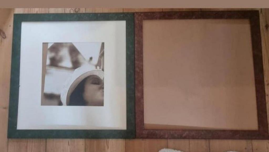 2 grote fotolijsten groen en bruin, Ophalen, Zo goed als nieuw, 75 tot 100 cm, 75 cm of meer