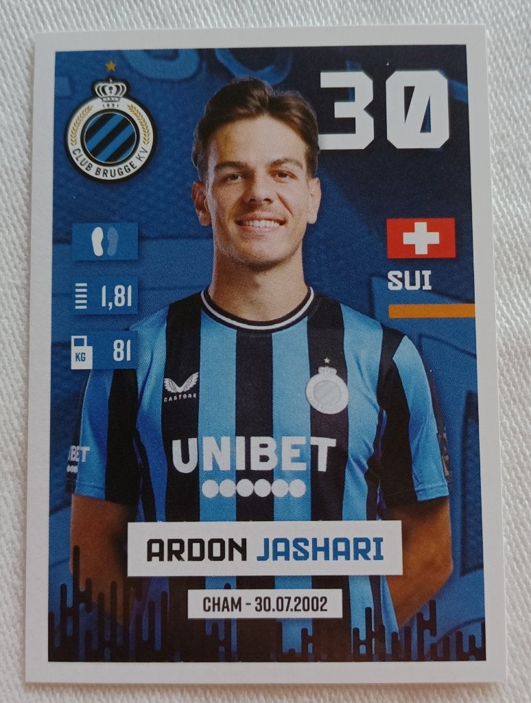 Sticker Ardon Jashari (rookie) - Pro League 2024-2025, Ophalen of Verzenden, Zo goed als nieuw, Sticker