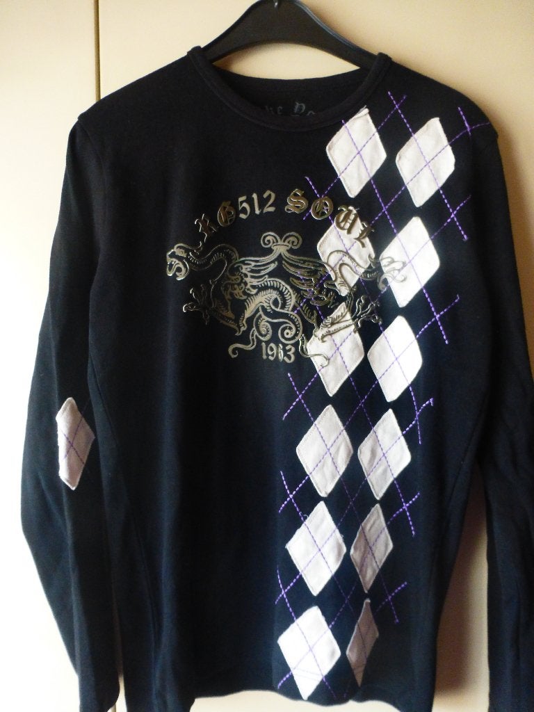 T-shirt noir , longues manches T: S/M, Enlèvement ou Envoi, Comme neuf, Noir