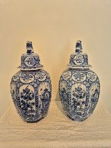 Vases couverts anciens Boch Frères vers 1890 | Bleu et blanc, Antiquités & Art, Enlèvement