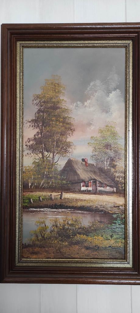 Schilderij landschap olieverf, Enlèvement